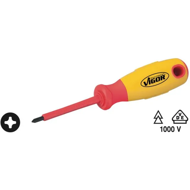 VIGOR VDE skrutrekker PH2 Mål: 206 mm 