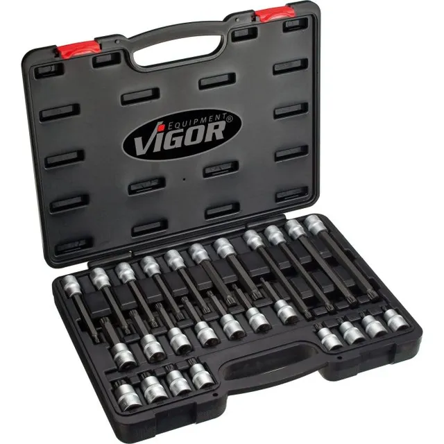 VIGOR skrutrekkerpipesett 26 deler 1/2" For manuell bruk 