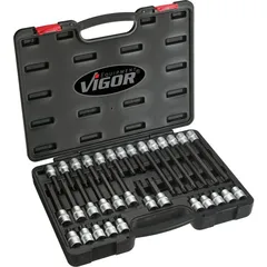 VIGOR skrutrekkerpipesett 32 deler 1/2" For manuell bruk
