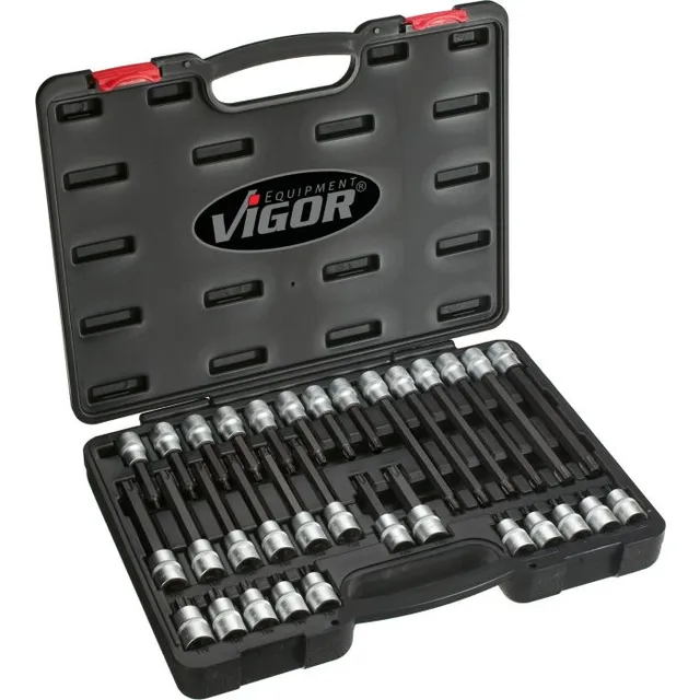 VIGOR skrutrekkerpipesett 32 deler 1/2" For manuell bruk 