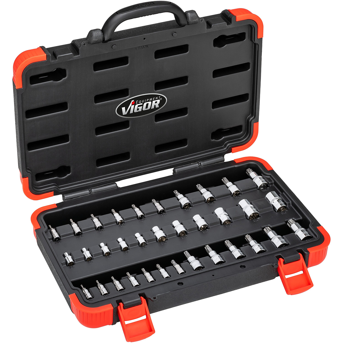 VIGOR Pipesett 34 deler 1/4", 3/8", 1/2" Pipe V2143N, V2144N, V2145N, V2146N
