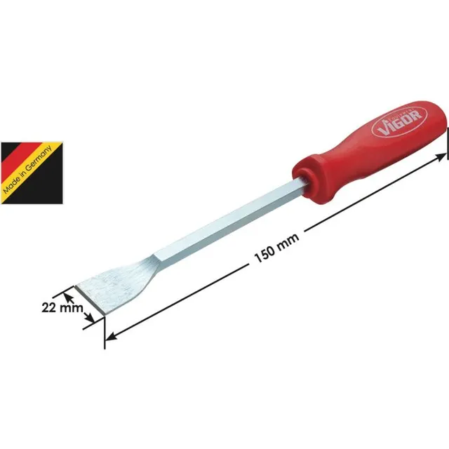 VIGOR Pakningsskrape 22 mm lang Mål: 265 mm 