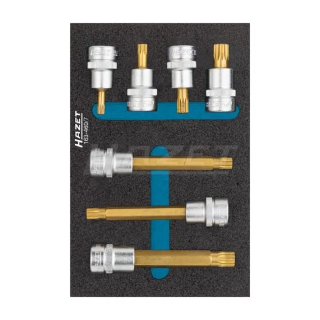 Hazet Sett med skrutrekkerpiper 3/8 tomme (1 mm) firkantdrev | 7 deler 