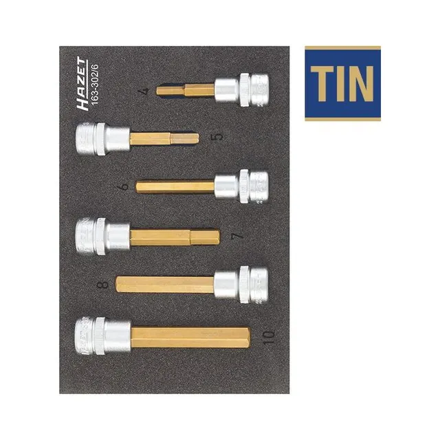 Hazet Sett med skrutrekkerpiper 3/8 tomme (1 mm) firkantdrev | 6 deler 