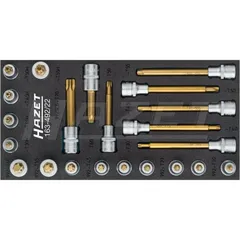 Hazet Sett med skrutrekkerpiper TORX® | 1/2 tomme firkantdrev | 22 deler