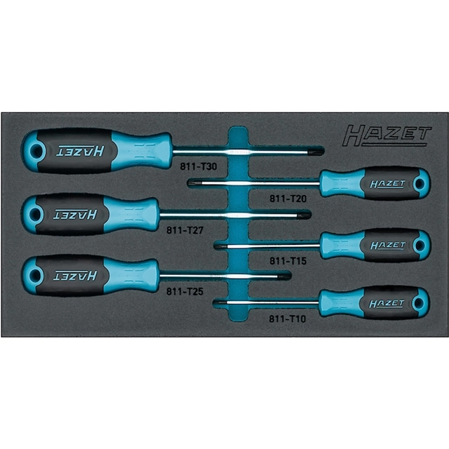 Hazet Skrutrekkersett 163-266/6N 6 deler TORX® | innv. TORX® | T1 | T15 | T2 