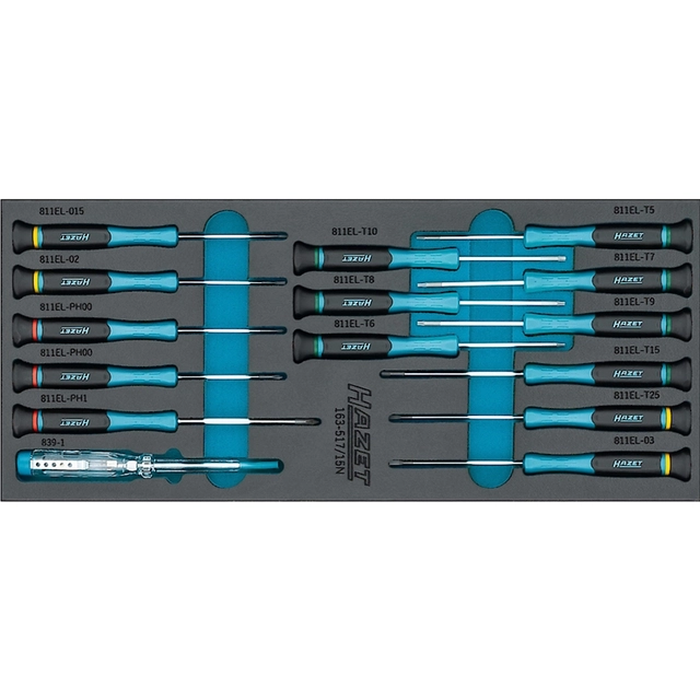Hazet Elektronikk-skrutrekkersett Slisseprofil, PH-profil PH, innv. TORX® 