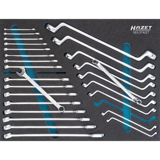 Hazet Nøkkelsett 163-374/27 27 deler Utvendig traksjonsprofil 12-kant, 6-kant 