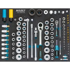 Hazet Pipesett 163-369/104 104 deler 1/4 tomme firkantdrev, 1/2 tomme