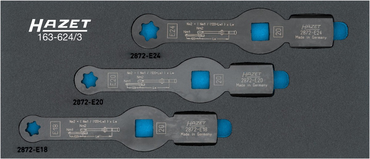 Hazet Slag-ringnøkkelsett 163-624/3 3/4 tomme (2 mm) firkantdrev | 3 deler