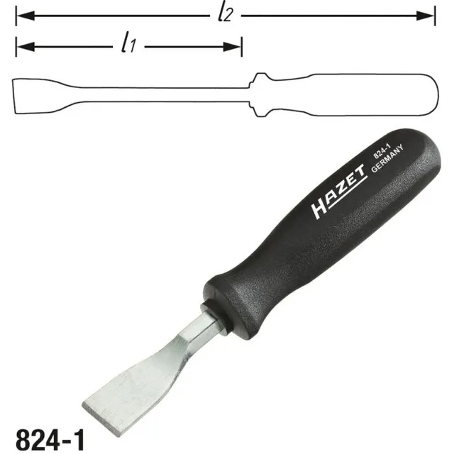 Hazet Flatskraper 824-1 NV 0,5 x 23 mm Flatprofil 
