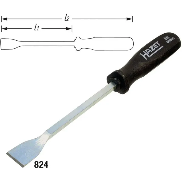 Hazet Flatskraper 824 NV 0,5 x 23 mm Flatprofil 