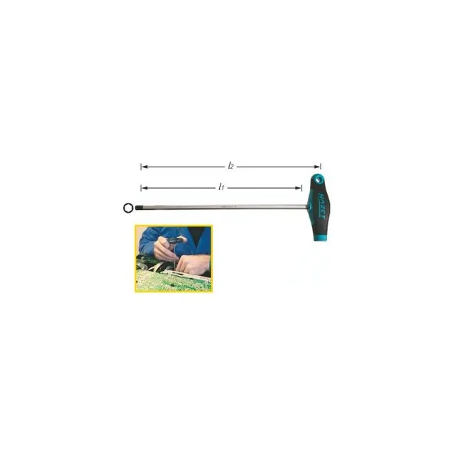 Hazet Skrutrekker 828-8 NV 8 mm med T-håndtak | Unbrakoprofil 
