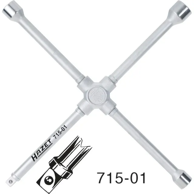 Hazet Hjulvinne 715-01 6-kant NV 17 x 19 x 22 x Utvendig firkant 12,5 