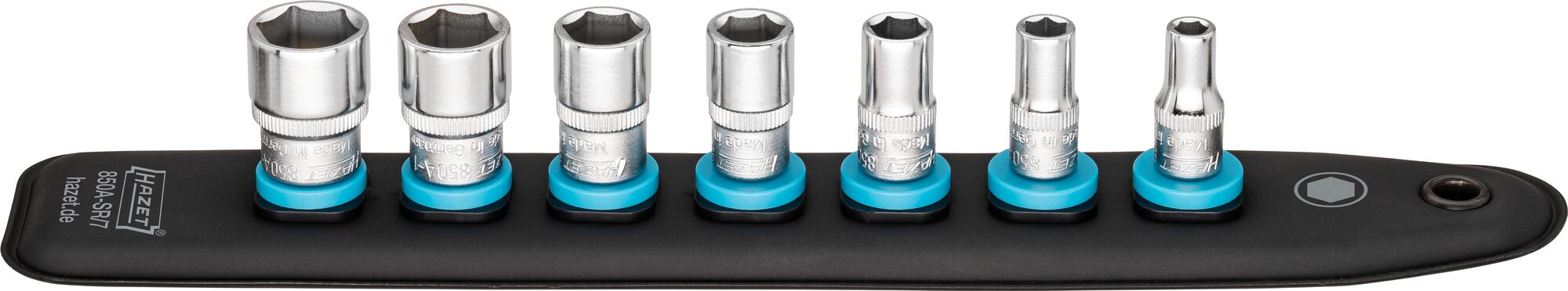 Hazet SmartRail med 7 spor 850A-SR/7 1/4 tomme firkantdrev | 6-kant | 7 deler