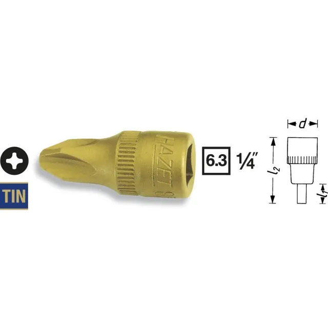Hazet Skrutrekkerpipe 8506-PH1 NV 1/4 tomme firkantdrev | PH-profil PH 