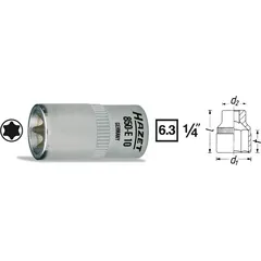 Hazet Pipe 850-E5 1/4 tomme firkantdrev utv. TORX® | NV E5