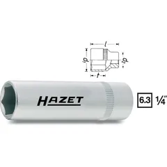Hazet Pipe 850LG-13 6-kant 1/4 tomme firkantdrev | NV 13 mm