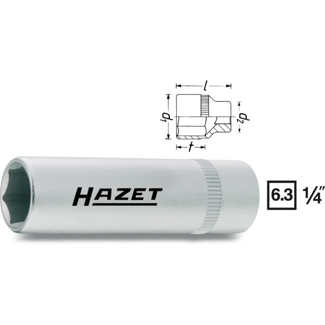 Hazet Pipe 850LG-13 6-kant 1/4 tomme firkantdrev | NV 13 mm 