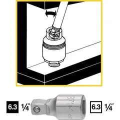 Hazet Forlenger 871-1 Lengde 25 mm svingbar | 1/4 tomme firkantdrev