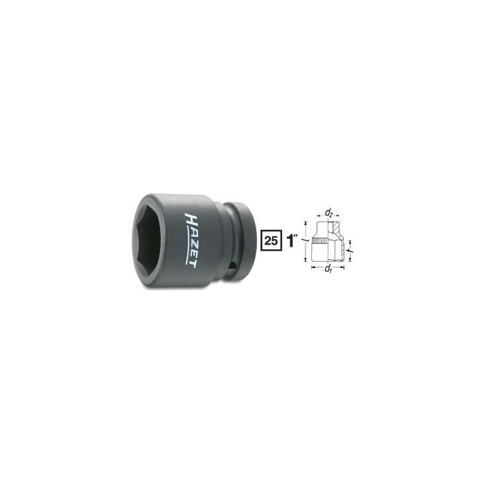 Hazet Slagpipe 1100S-60 6-kant 1 tomme (25 mm) firkantdrev | NV 6 mm