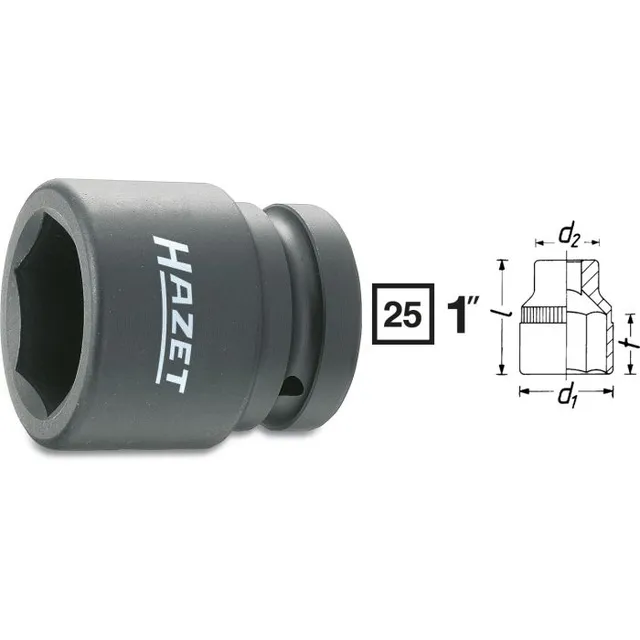 Hazet Slagpipe 1100S-24 6-kant 1 tomme (25 mm) firkantdrev | NV 24 mm 