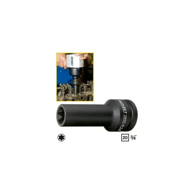 Hazet Slagpipe 2850-E24 utv. TORX® 3/4 tomme (2 mm) firkantdrev | NV E24 