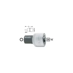 Hazet Skrutrekkerpipe 1010-22 NV 22 mm 3/4 tomme (2 mm) firkantdrev
