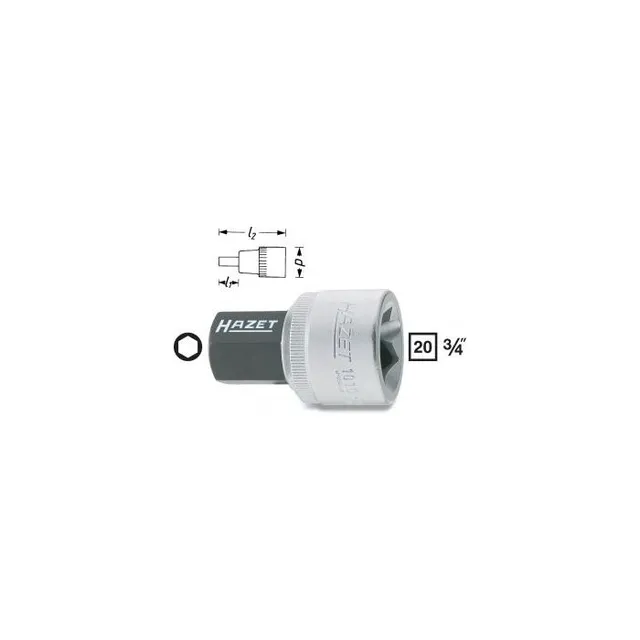 Hazet Skrutrekkerpipe 1010-22 NV 22 mm 3/4 tomme (2 mm) firkantdrev 