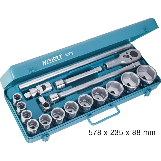 Hazet Pipesett 1002 6-kant 3/4 tomme (2 mm) firkantdrev | 18 deler 