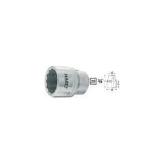 Hazet Pipe 1000Z-55 Ytterprofil 12-kant 3/4 tomme (2 mm) firkantdrev | NV 55 mm