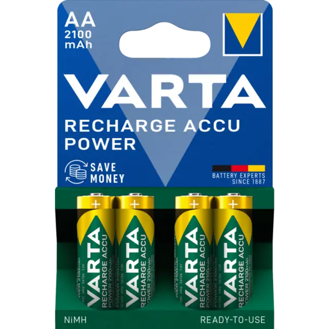 VARTA Oppladbart AA 4pk 