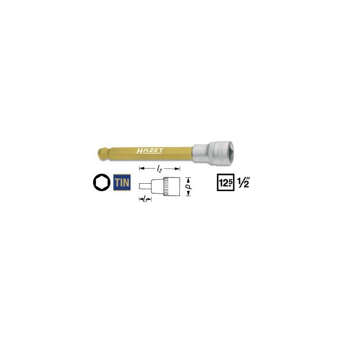 Hazet Skrutrekkerpipe 986KK-8 NV 8 mm 1/2 tomme firkantdrev | Unbrakoprofil