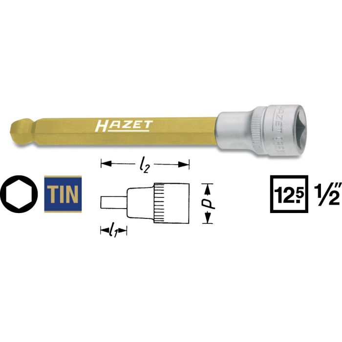 Hazet Skrutrekkerpipe 986KK-10 NV 10 mm 1/2 tomme firkantdrev | Unbrakoprofil