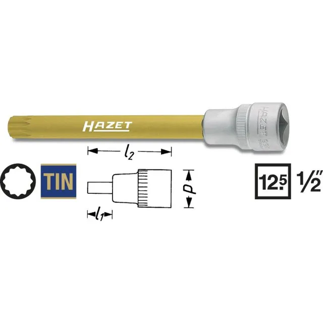 Hazet Skrutrekkerpipe 990SLG-10 NV M10 1/2 tomme firkantdrev 