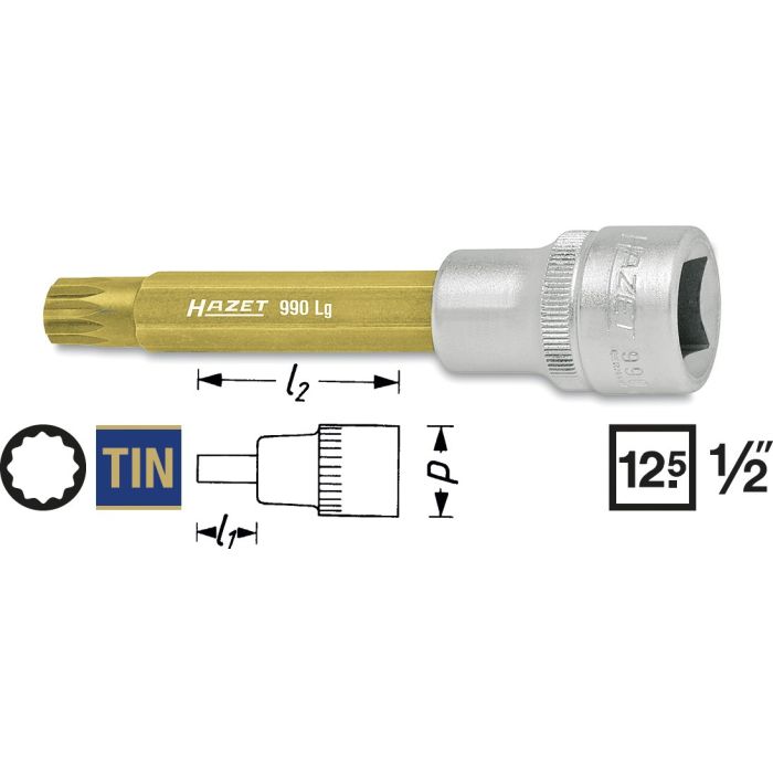 Hazet Skrutrekkerpipe 990LG-6 NV M6 1/2 tomme firkantdrev