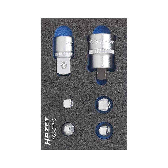 Hazet Adaptersett 163-217/6 6 deler 1/4 tomme firkantdrev, 3/8 tomme (1 mm)
