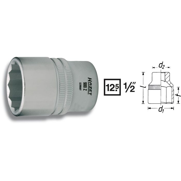 Hazet Pipe 900AZ-3/8 NV 3/8" 1/2 tomme firkantdrev