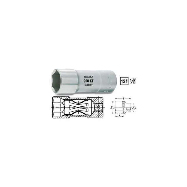 Hazet Tennplugg-pipe 900KF 6-kant 1/2 tomme firkantdrev | NV 2,8 mm 