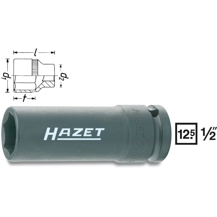 Hazet Slagpipe 902SLG-17 6-kant 1/2 tomme firkantdrev | NV 17 mm
