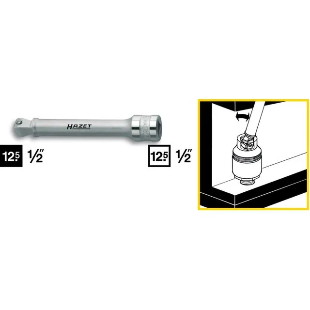 Hazet Forlenger 919-5 Lengde 123 mm svingbar | 1/2 tomme firkantdrev 