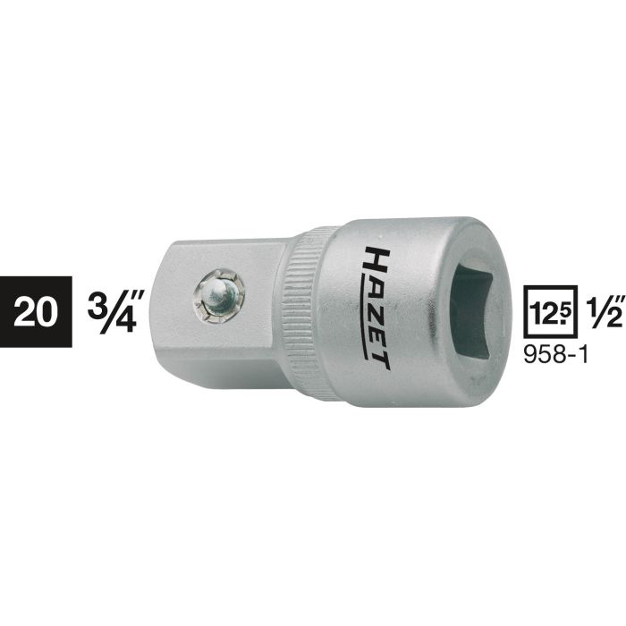 Hazet Forstørrelsesstykke 958-1 1/2 tomme firkantdrev | Lengde 5 mm