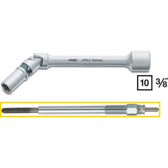 Hazet Glødepluggnøkkel 4760-2 6-kant 3/8 tomme (1 mm) firkantdrev | NV 8 mm 