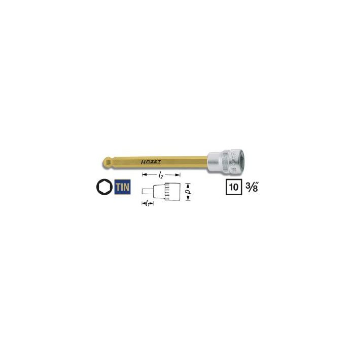 Hazet Skrutrekkerpipe 8801KK-8 NV 8 mm 3/8 tomme (1 mm) firkantdrev