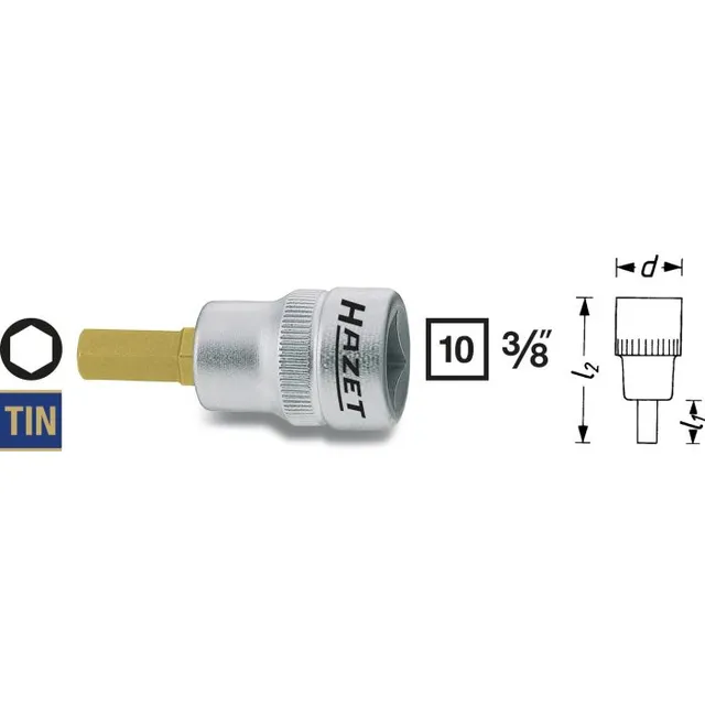 Hazet Skrutrekkerpipe 8801K-10 NV 10 mm 3/8 tomme (1 mm) firkantdrev 