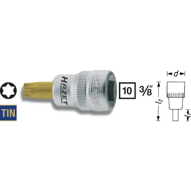 Hazet Skrutrekkerpipe 8802-T40 NV T40 3/8 tomme (1 mm) firkantdrev 