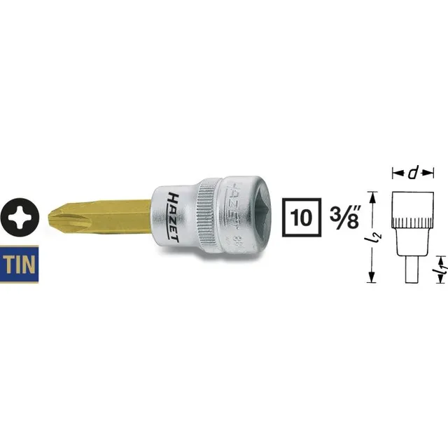 Hazet Skrutrekkerpipe 8806-PH1 NV PH1 3/8 tomme (1 mm) firkantdrev 