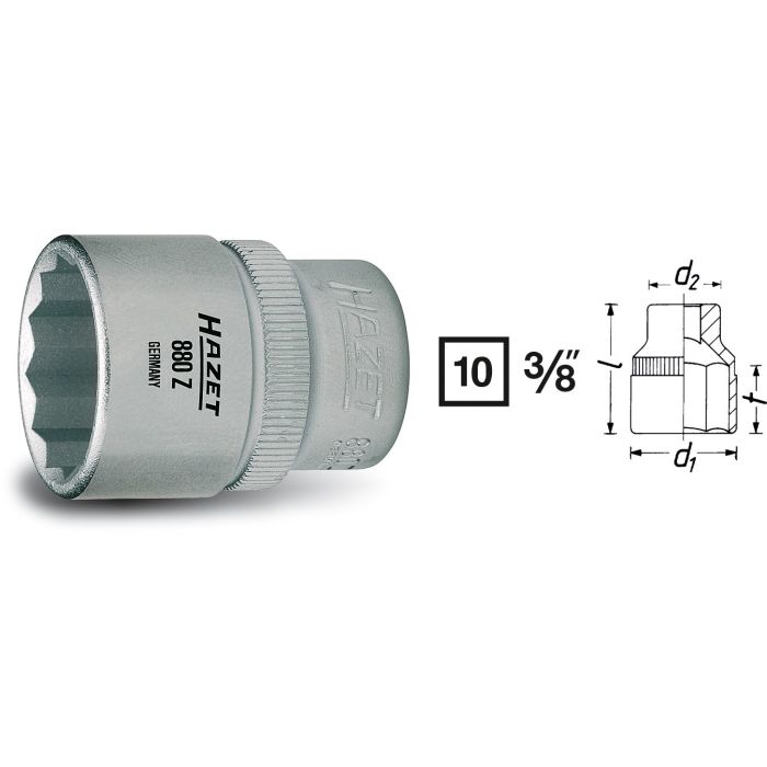 Hazet Pipe 880Z-21 NV 21 mm 3/8 tomme (1 mm) firkantdrev