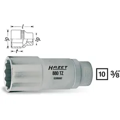 Hazet Pipe 880TZ-21 NV 21 mm 3/8 tomme (1 mm) firkantdrev