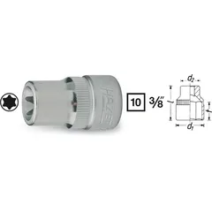 Hazet Pipe 880-E6 utv. TORX® 3/8 tomme (1 mm) firkantdrev | NV E6